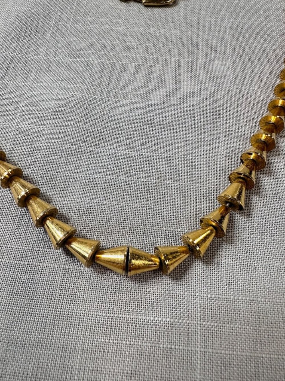 Vintage Napier Gold Tone Triangular Cone Necklace - Picture 7 of 9